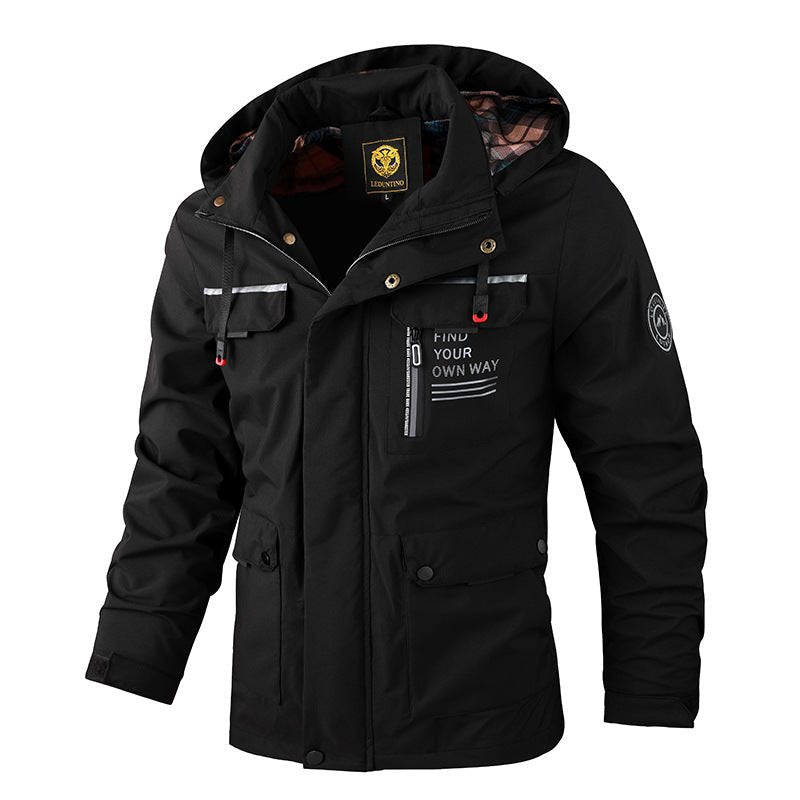 Men's Large Pockets Jacket | Hooded