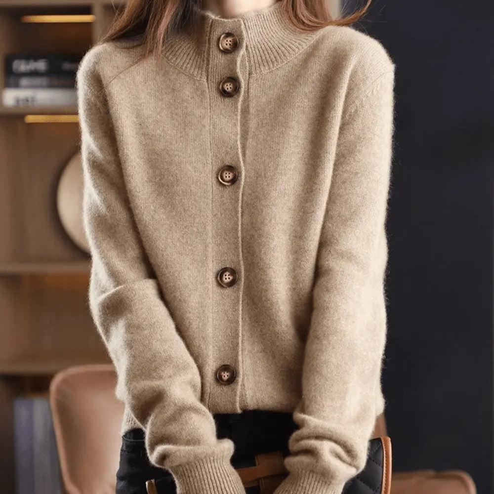 Women's Stand Collar Cardigan | Leisure