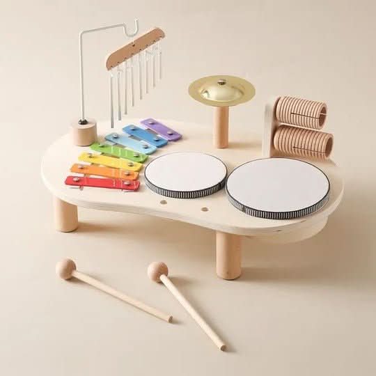 Musical Wooden Toy Set for Creative Babies Aged 12 Months and Up