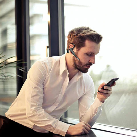 Dual Mic Wireless Bluetooth 5.1 Noise Cancelling Trucker Headset/Earpiece