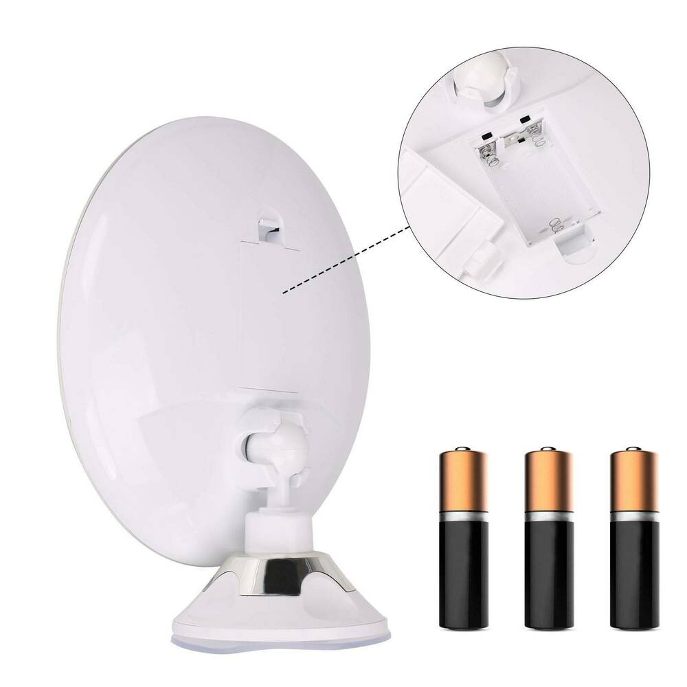 Illuminated LED Round Makeup Mirror with Light and 10x Magnification