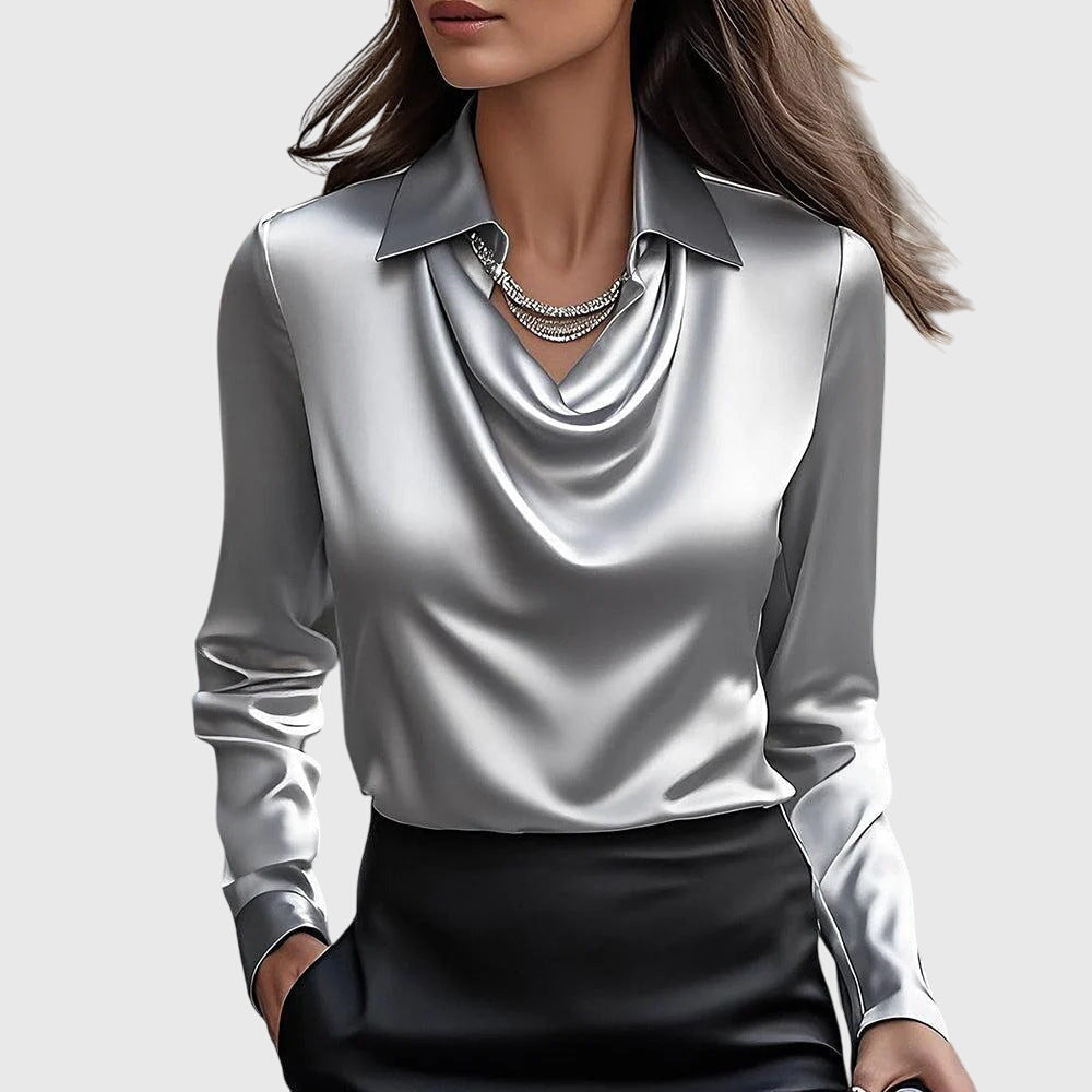 Women's Satin Blouse | V-Neck