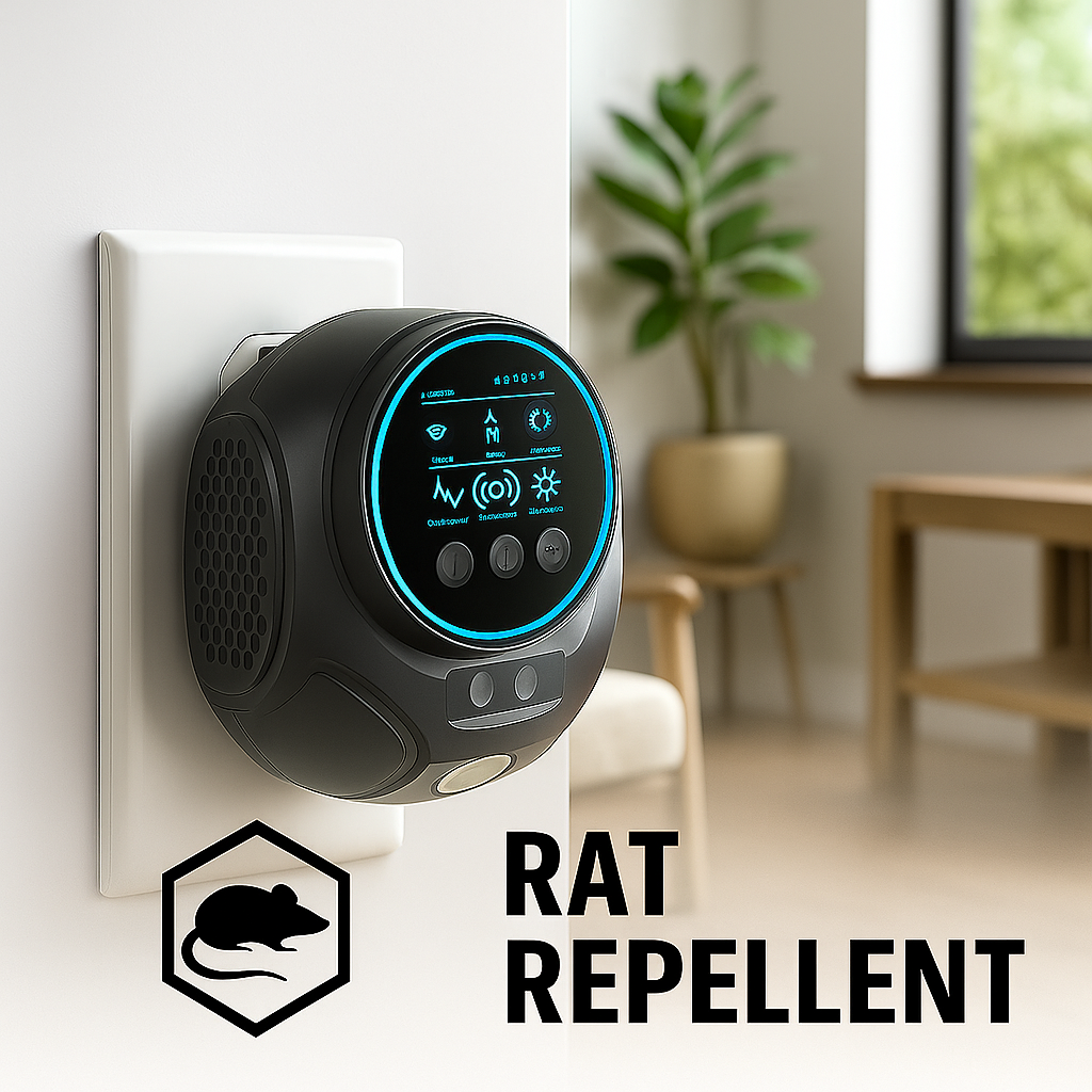 Silent Ultrasonic Rat Repeller for Indoor and Outdoor Use - Covers 3200 Sq Ft