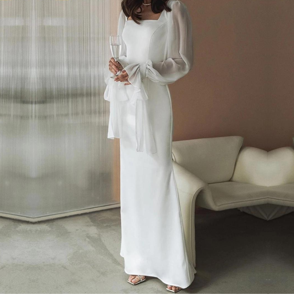 Elegant Maxi Dress with Long Sleeves for Women | Wedding Guest Outfit