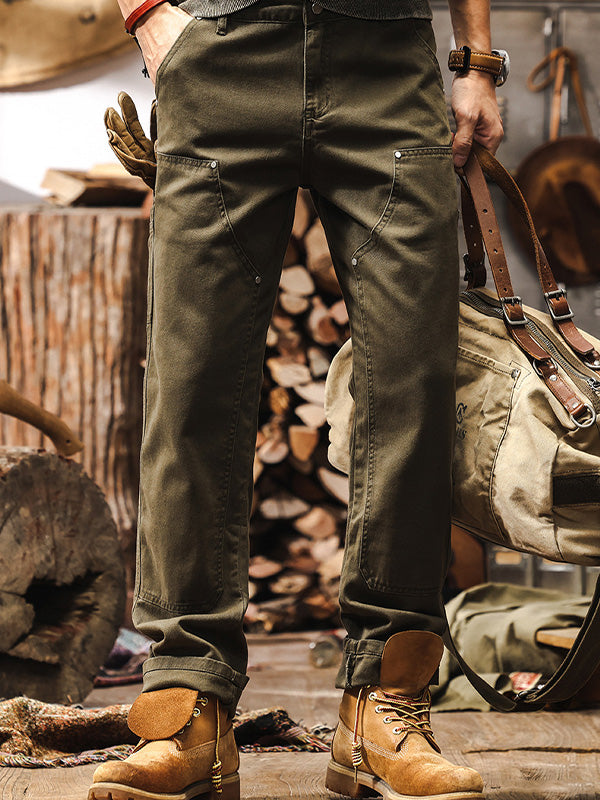 Men's Straight Cargo Trousers | Retro