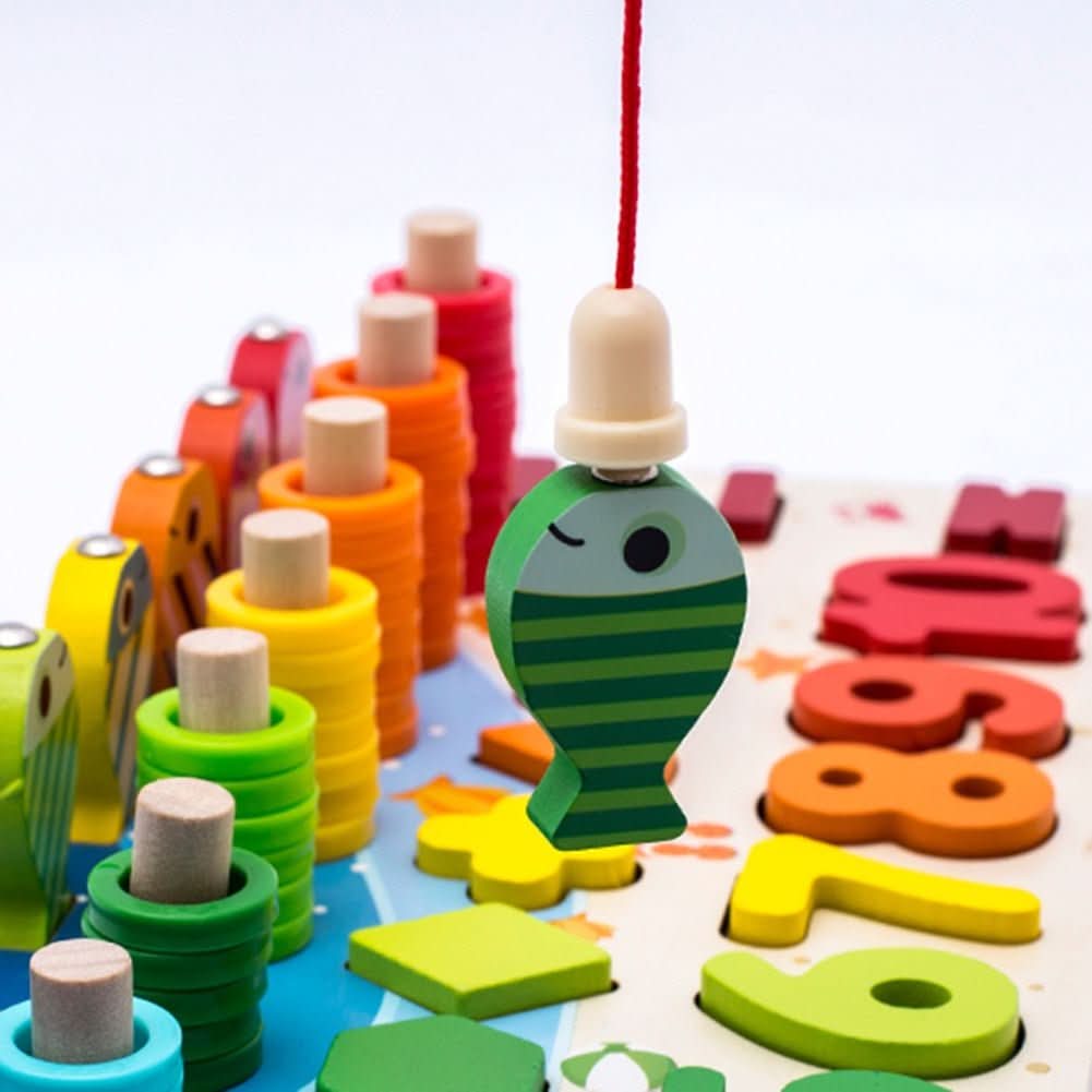 Wooden Montessori Learning Board – Educational Game for Discovering Numbers, Shapes, and Colors