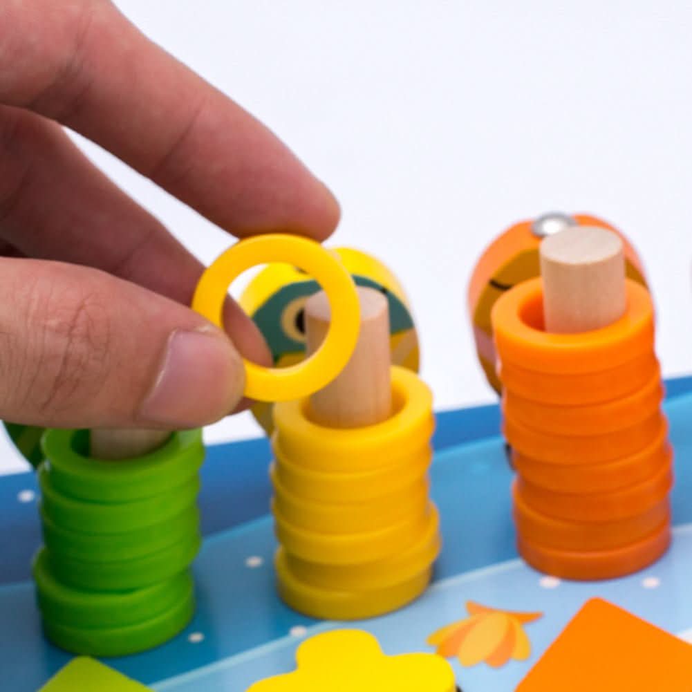 Wooden Montessori Learning Board – Educational Game for Discovering Numbers, Shapes, and Colors