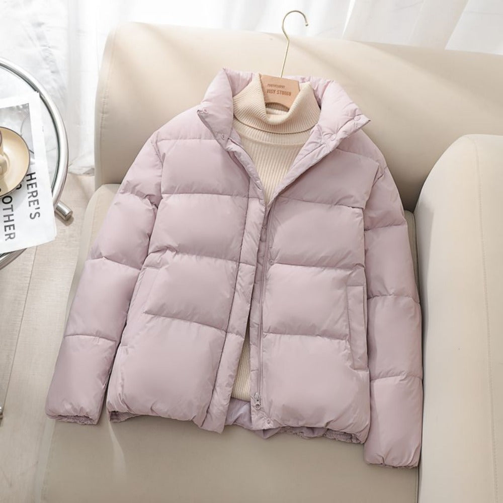Puffer Jacket with High Collar for Women - Leandra