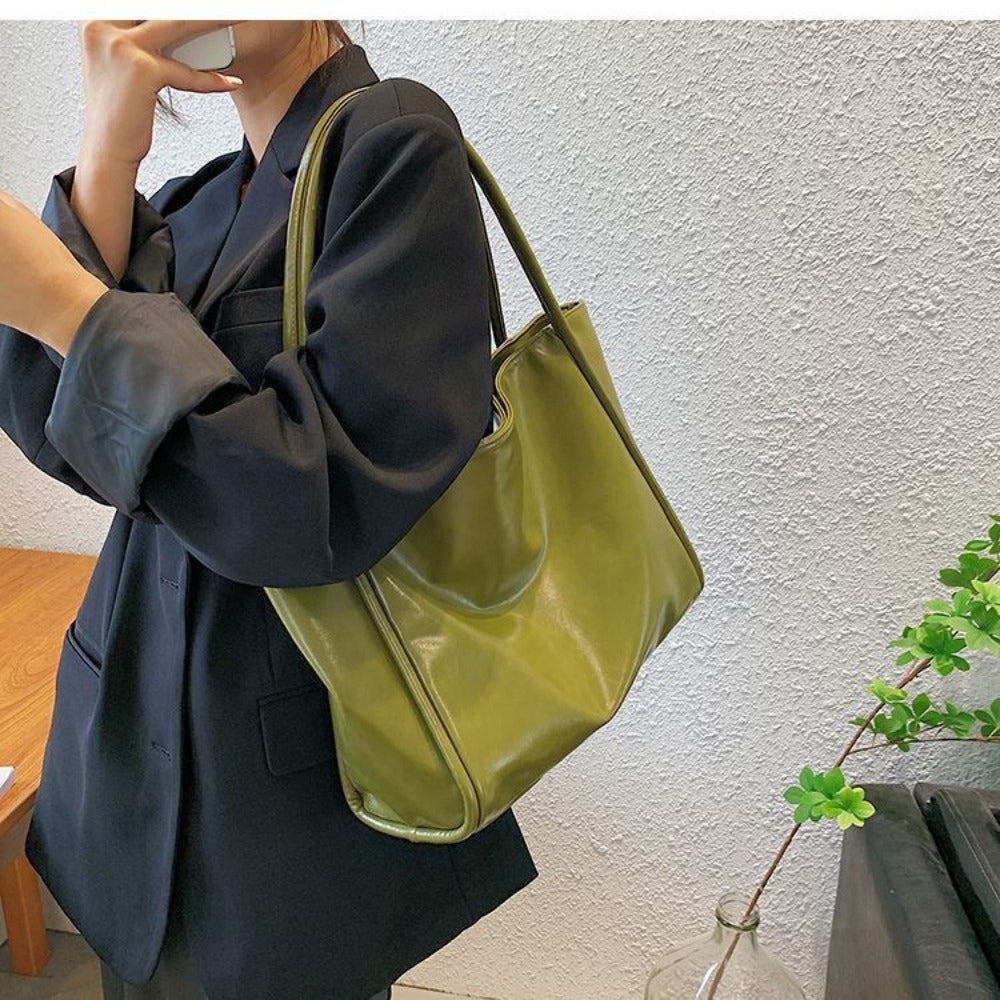 Large Faux Leather Shoulder Bag for Women - Raffaella
