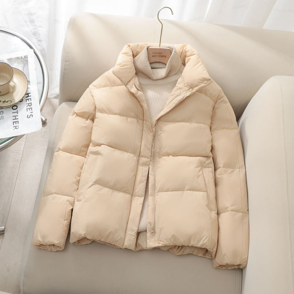 Puffer Jacket with High Collar for Women - Leandra