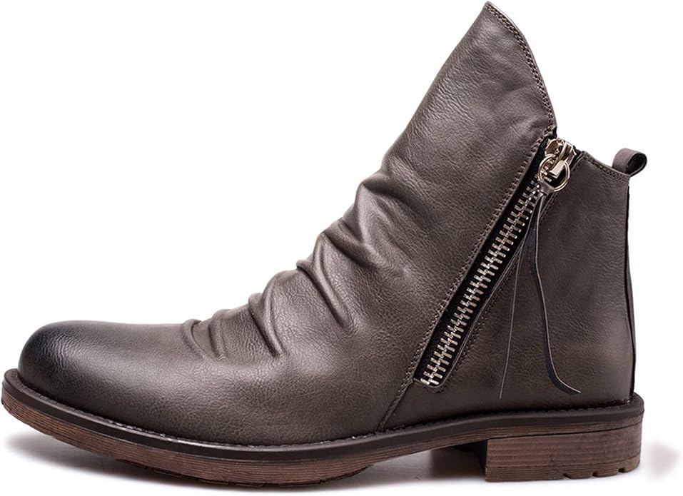 Men's Side Zip Boots | Low Heel