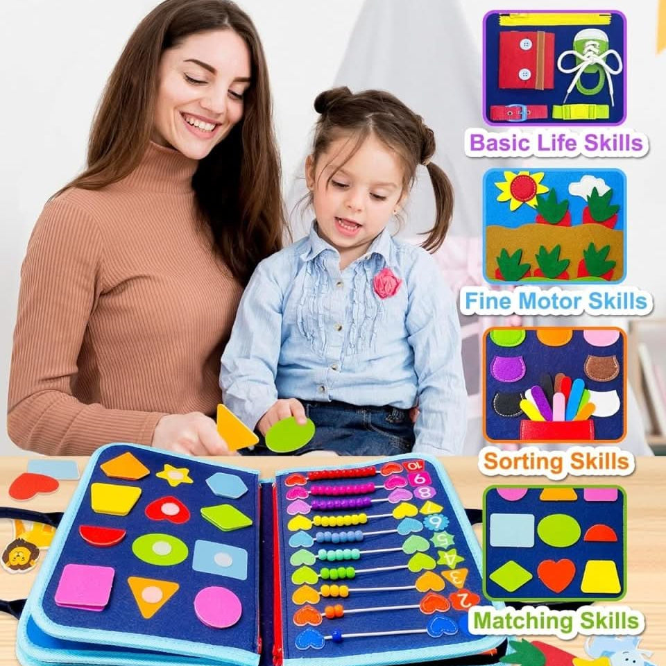 Montessori Activity Board for Motor Skills and Playful Learning
