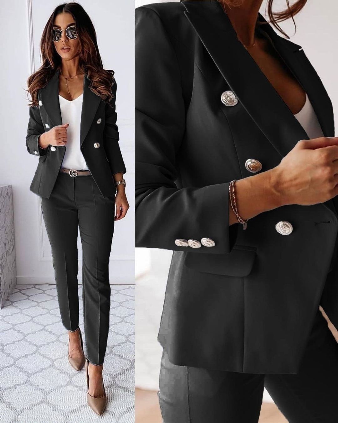 Women's Double-Breasted Suits | Slimming