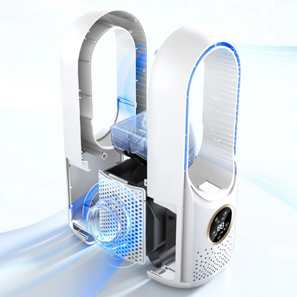 Silent Bladeless Portable Air Conditioner: Ergonomic Design for Home and Office Use