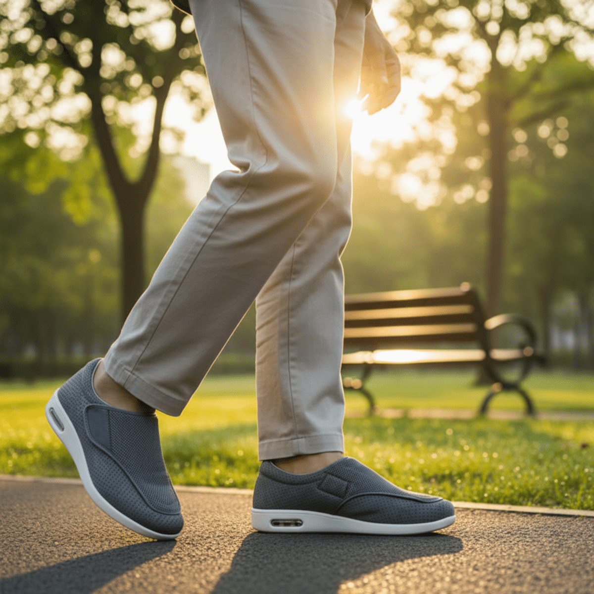 Diabetic Shoes with Memory Foam and Zero-Drop Design