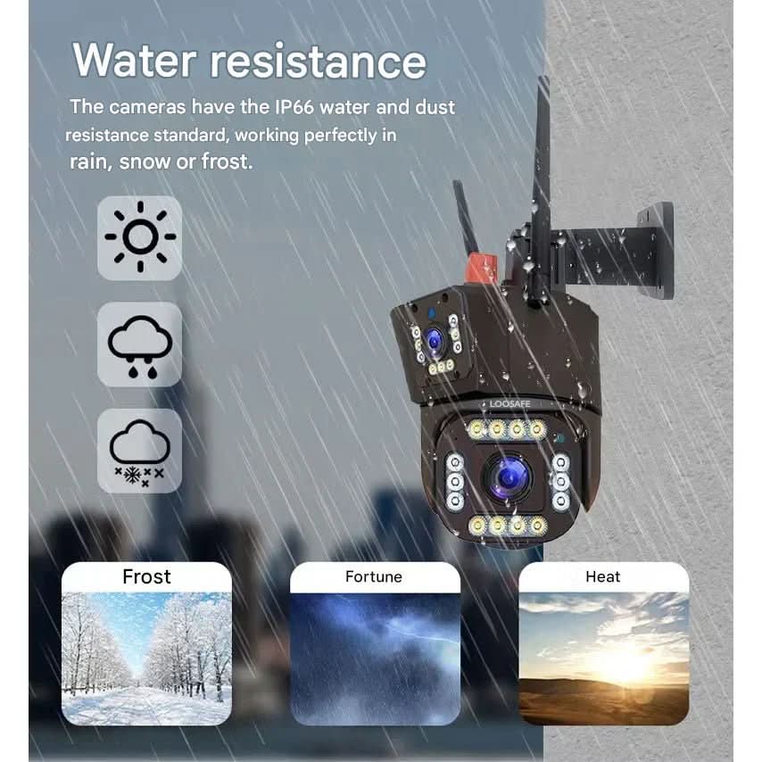 Wireless 4K Security Camera with Solar Panel and 360° Full View