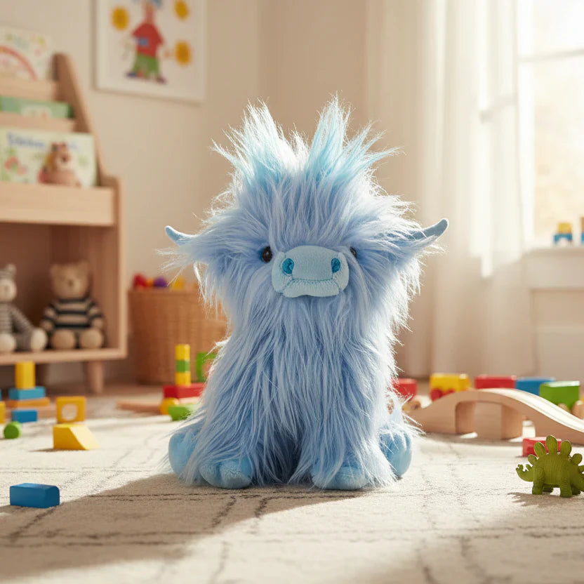 Soft Plush Highland Cow – Adorable Cuddle Toy for Friends