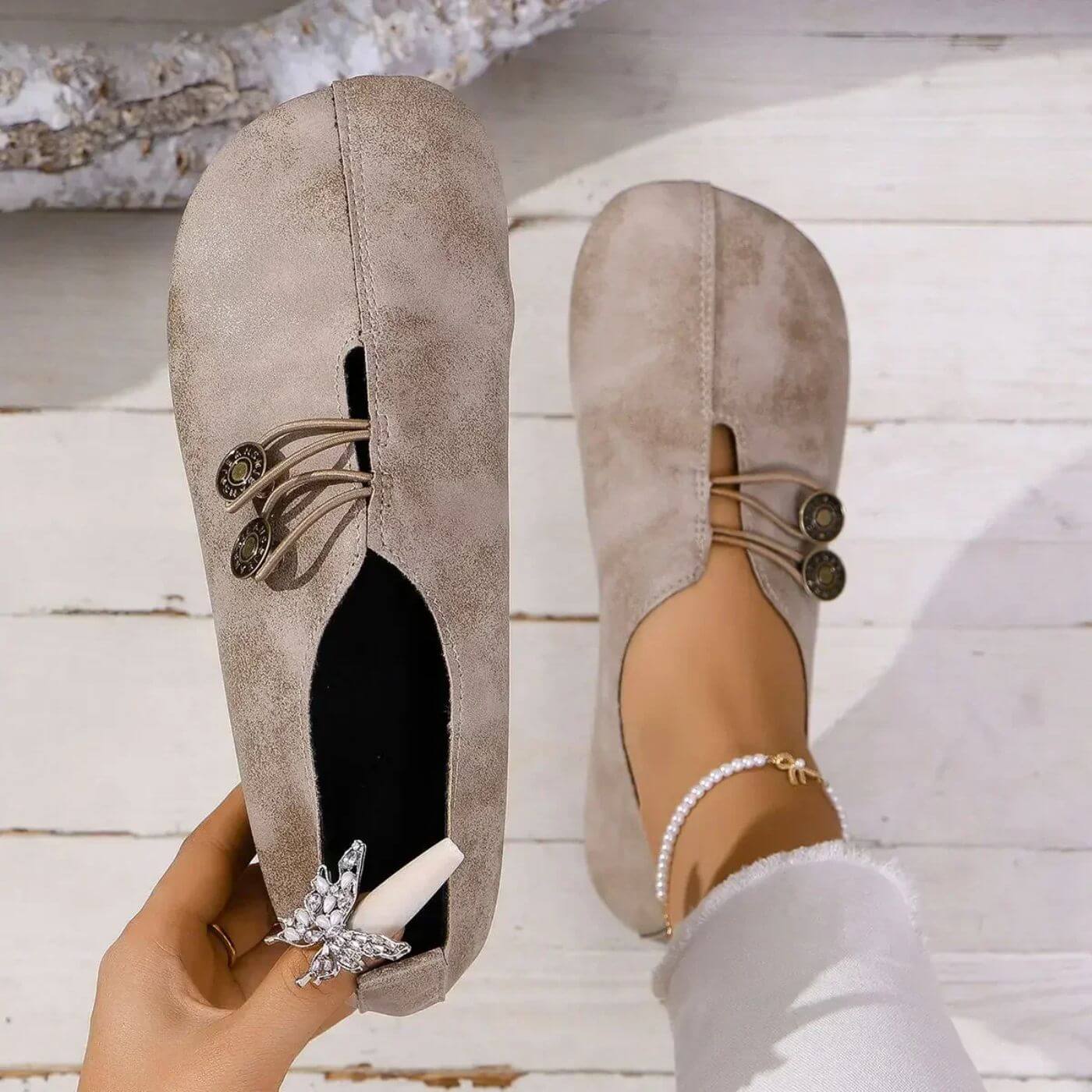 Women's Slip On Shoes | Button