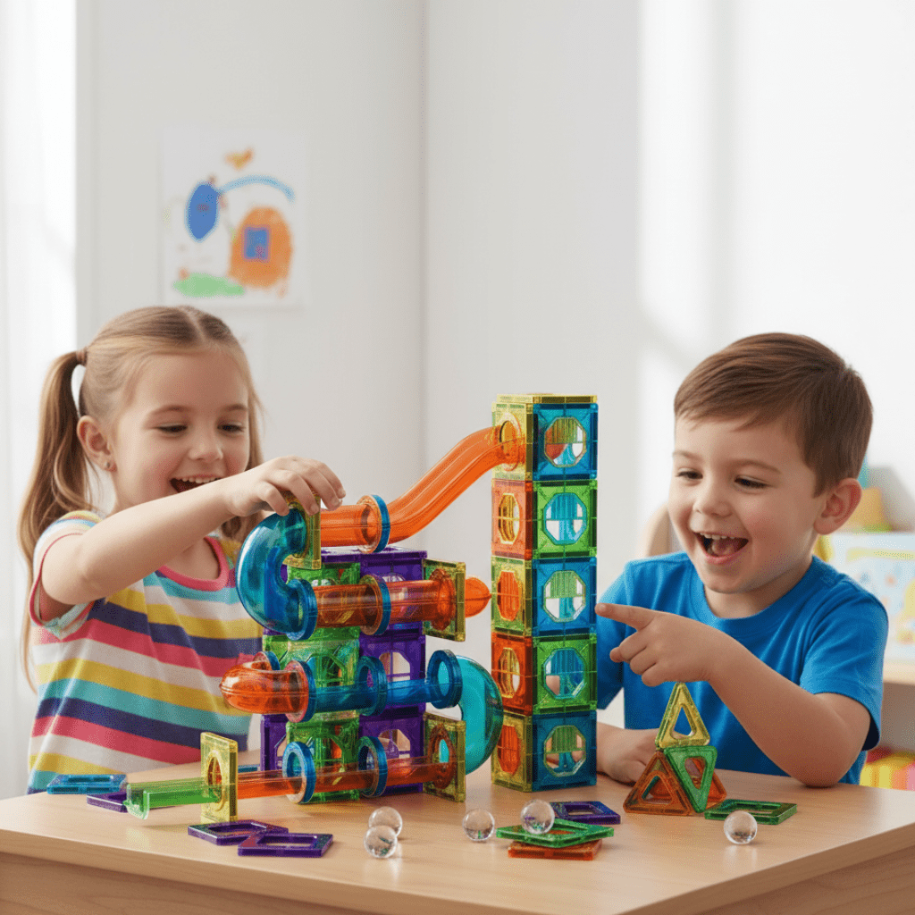 Magnetic Building Blocks for Creative 3D Construction and Learning Fun for Ages 2 and Up
