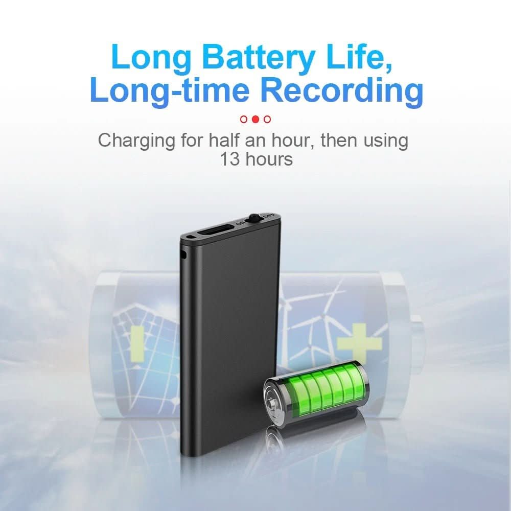 Mini Ultra-Light Dictaphone with Voice Activation & 32 GB Storage