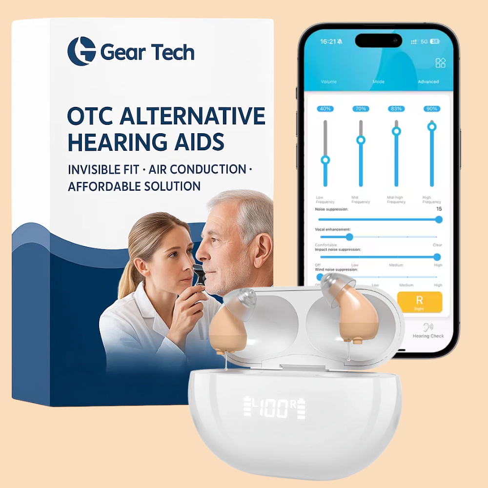 Bluetooth App-Controlled Hearing Aids - No Prescription Required - UK