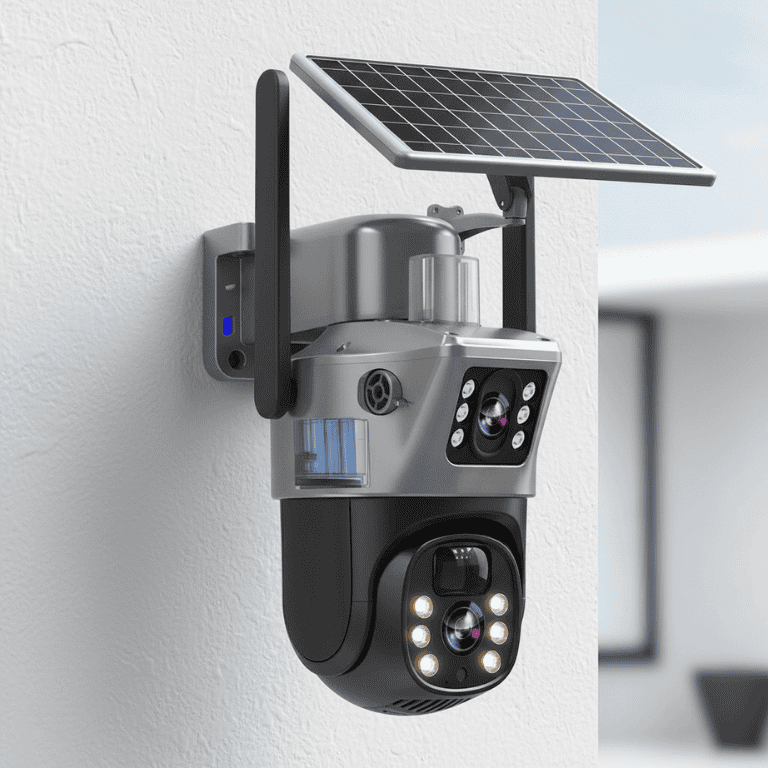 Wireless 4K Security Camera with Solar Panel and 360° Full View