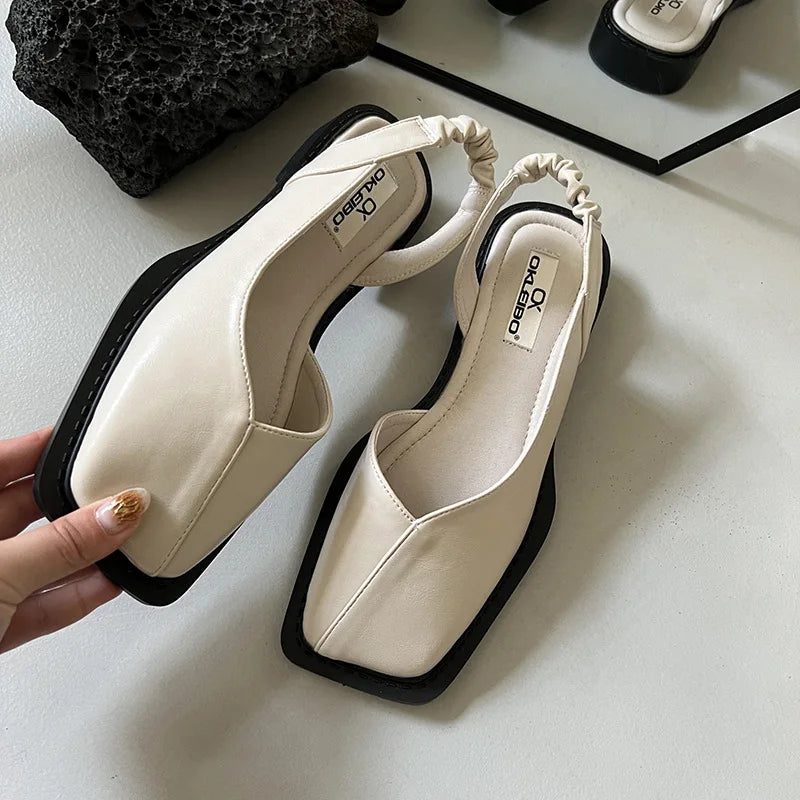 Women's Slingback Sandals Shoes | Square Toe