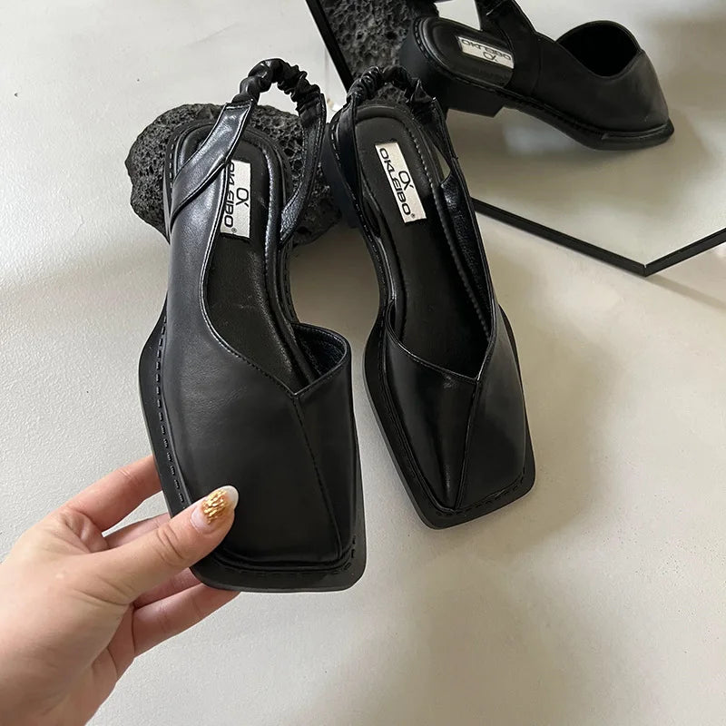 Women's Slingback Sandals Shoes | Square Toe