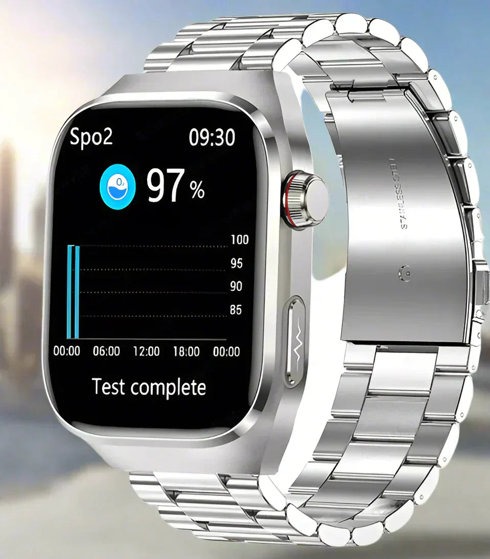 Smartwatch for Blood Sugar Monitoring, ECG, Uric Acid Measurement, Bluetooth Connectivity
