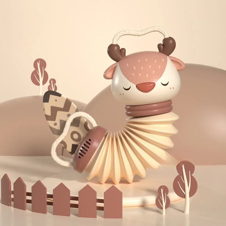 Dual-Function Baby Accordion and Rattle - Enhance Sensory Development with Calming Sounds