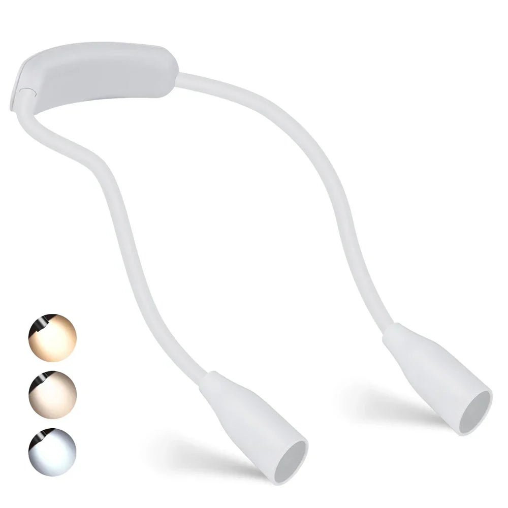 Rechargeable LED Neck Light | USB Powered | 3 Light Colors & Stepless Dimming | Flexible & Portable Design