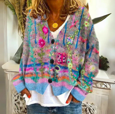 Women's Floral Cardigan | Knit