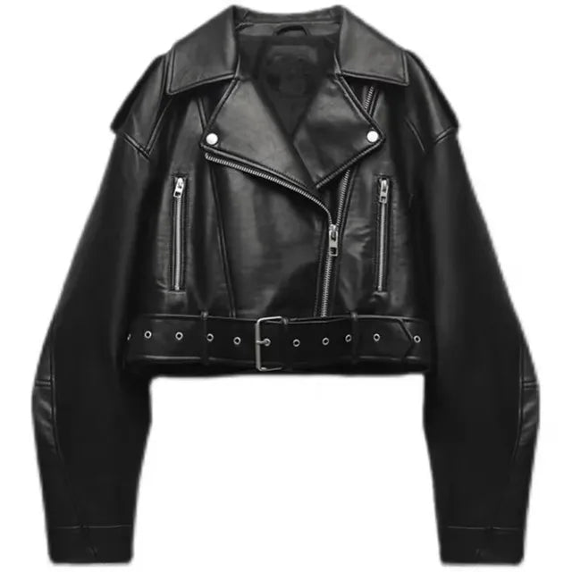 Women's Biker Leather Jacket | Short