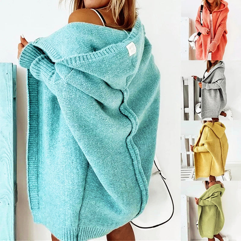 Women's Loose Cardigan | Hooded Knitted
