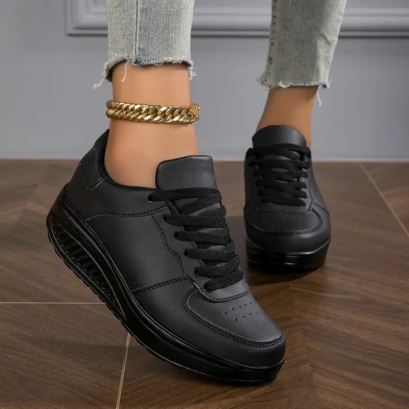 Women's Leather Trainers | Thick Sole