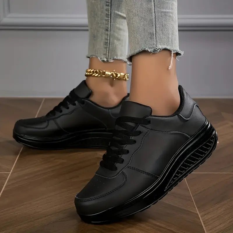 Women's Leather Trainers | Thick Sole