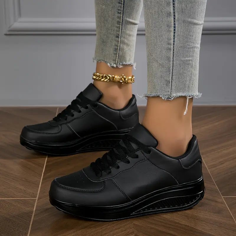 Women's Leather Trainers | Thick Sole