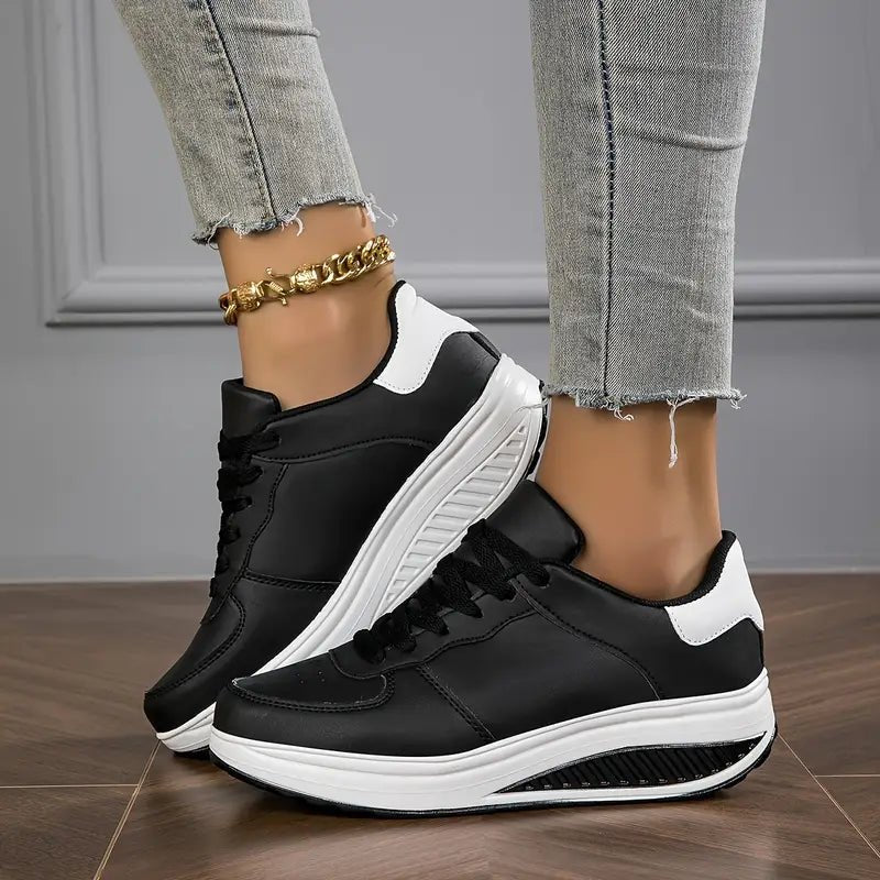 Women's Leather Trainers | Thick Sole