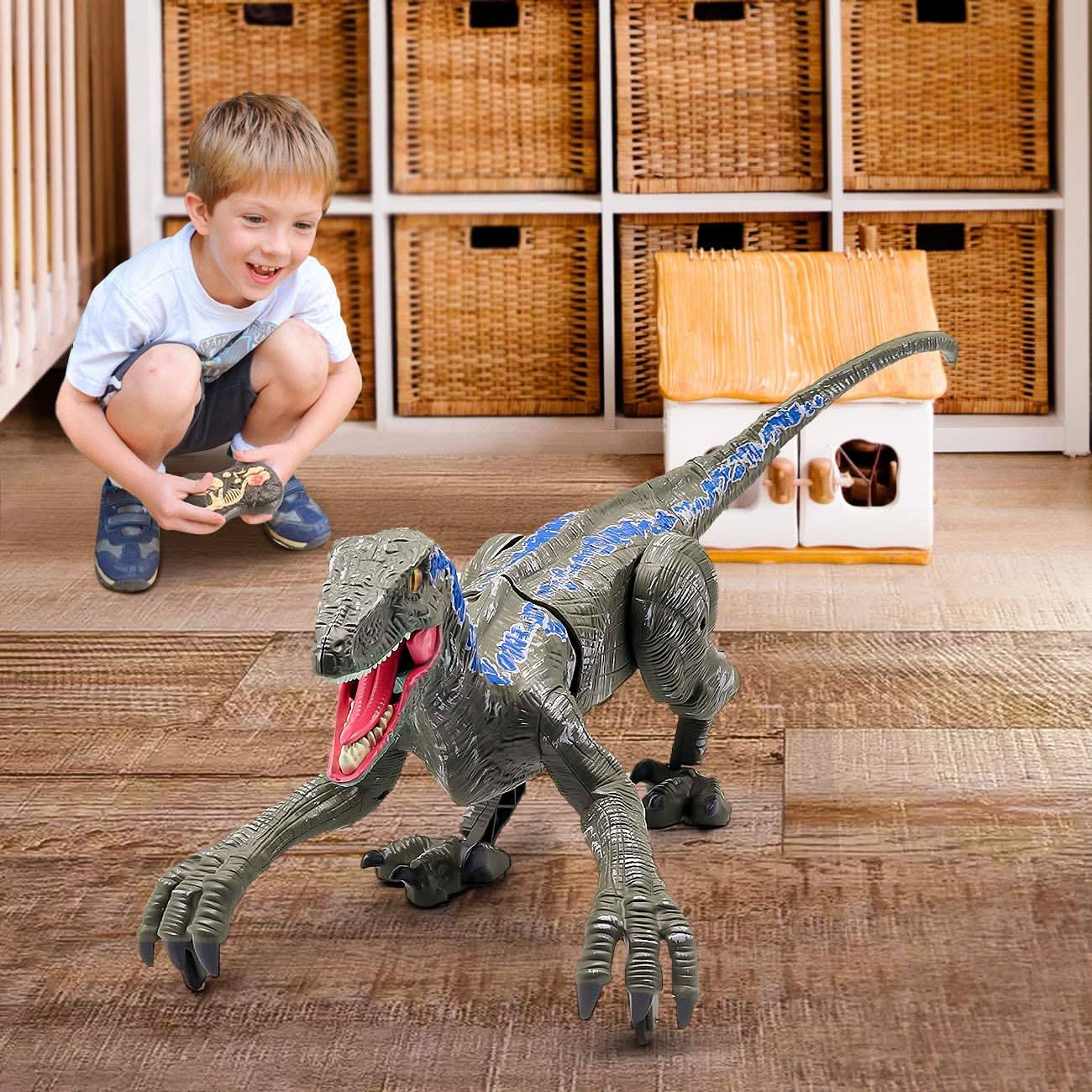 Interactive Dinosaur Toy with Light & Sound for Prehistoric Fun