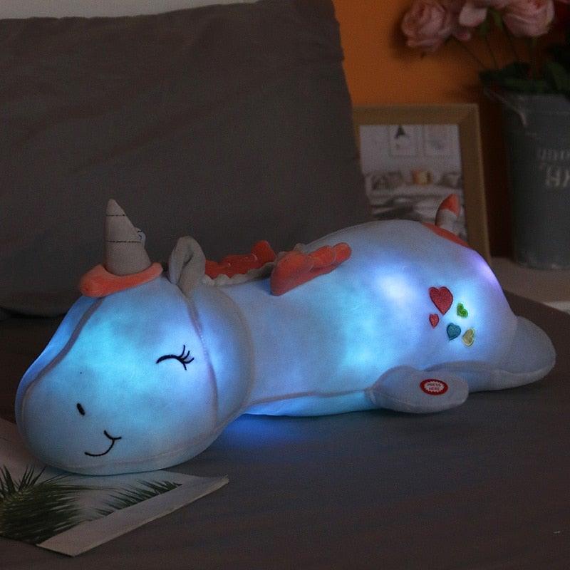 Glowing Unicorn Plush Toy | Cuddly Companion | Rainbow LED Lights | Ideal Gift for Children