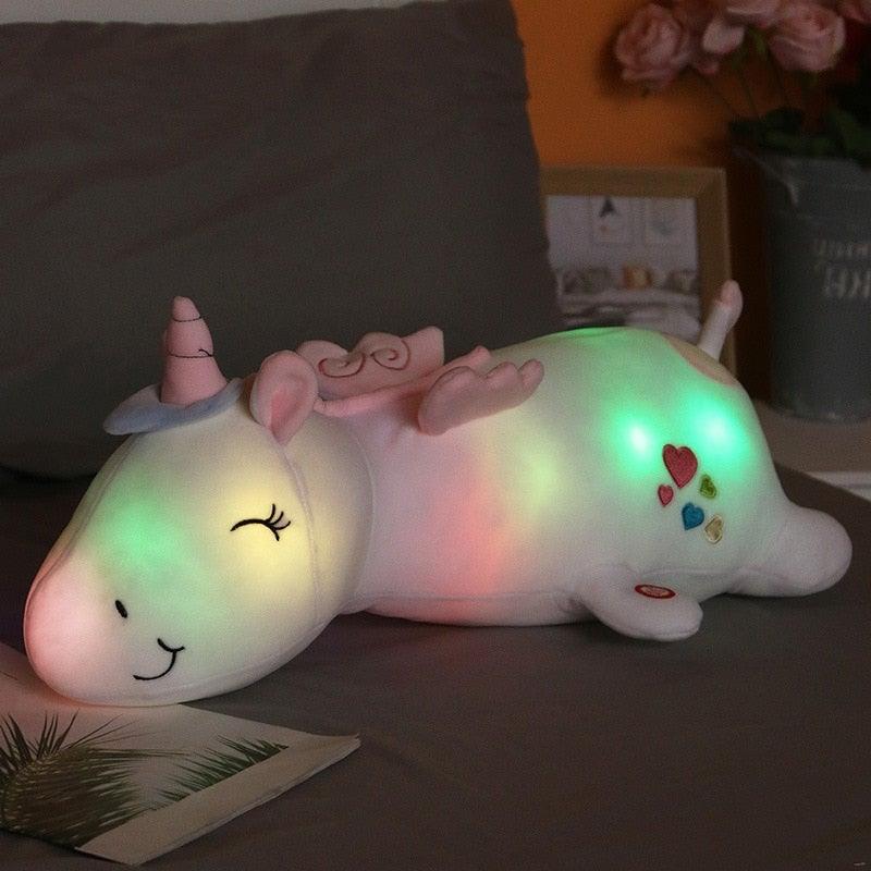 Glowing Unicorn Plush Toy | Cuddly Companion | Rainbow LED Lights | Ideal Gift for Children