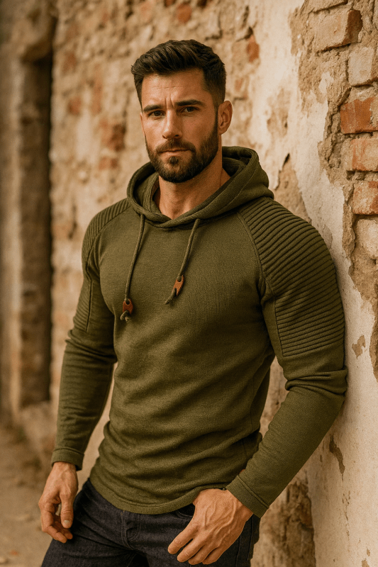 Men's Pleated Hoodie | Raglan