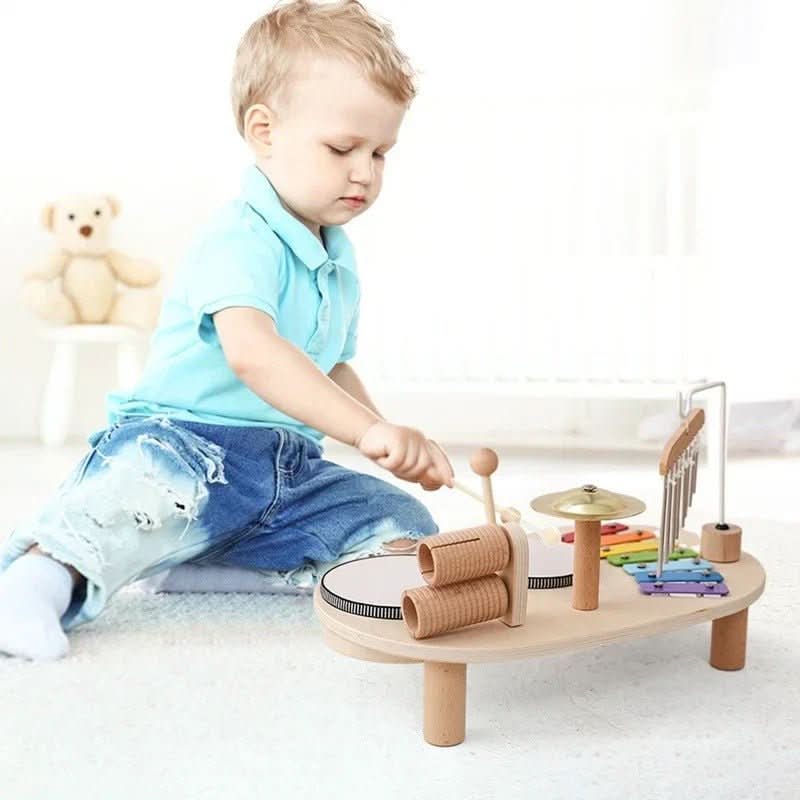 Musical Wooden Toy Set for Creative Babies Aged 12 Months and Up