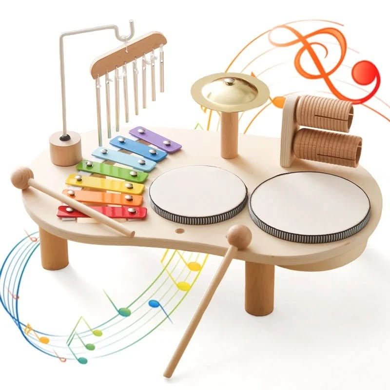Musical Wooden Toy Set for Creative Babies Aged 12 Months and Up