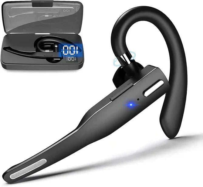 Dual Mic Wireless Bluetooth 5.1 Noise Cancelling Trucker Headset/Earpiece