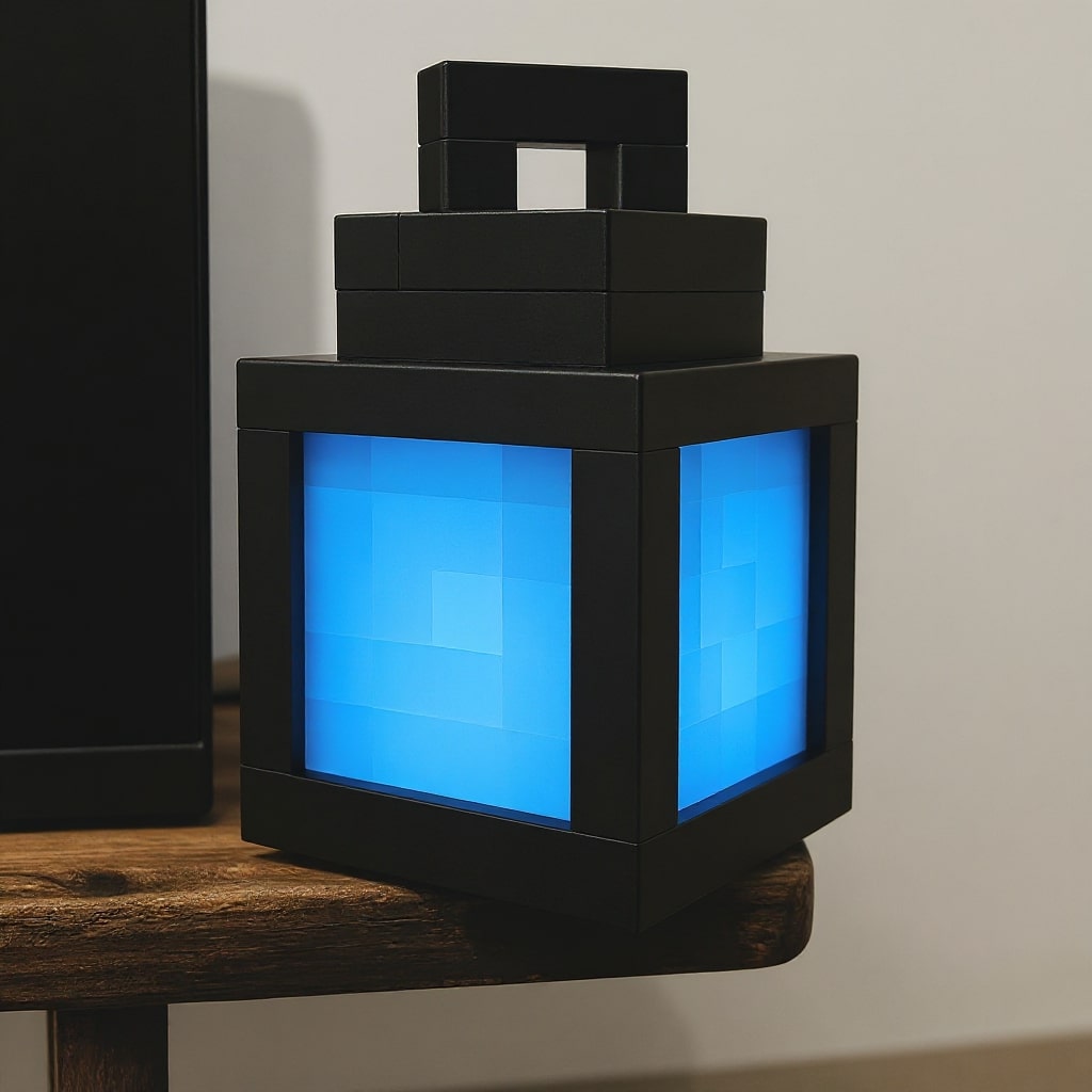 Wireless Table Lamp | Nightstand Light | Indoor Wall Light | Pixel-Inspired Design