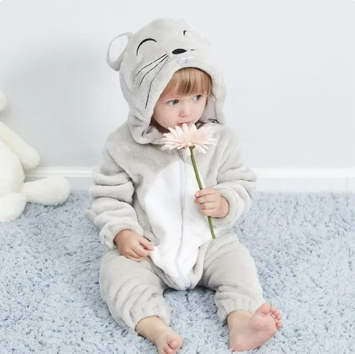 Baby Romper | Fleece Overall | Animal Onesie