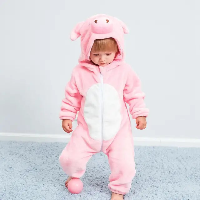 Baby Romper | Fleece Overall | Animal Onesie